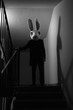 © Danil Nevsky/Stocksy - Creepy rabbit on stairs