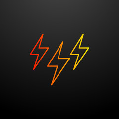 Poster - Lightening nolan icon. Elements of ecology set. Simple icon for websites, web design, mobile app, info graphics