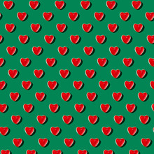 Gummy Heart Pattern On Green