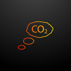 Aufkleber - Carbon dioxide nolan icon. Elements of ecology set. Simple icon for websites, web design, mobile app, info graphics