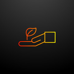 Aufkleber - Plant in hand nolan icon. Elements of ecology set. Simple icon for websites, web design, mobile app, info graphics