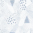 © Nikole - Abstract texture seamless pattern of dots, drops, doodle circles. Vector blue illustration on white background.