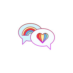 Poster - Conversation, rainbow, pride icon. Element of color world pride day icon. Premium quality graphic design icon. Signs and symbols collection icon