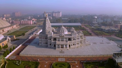 Wall Mural - Vrindavan, city of 5000 temples. India, 4k aerial 