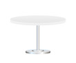 © DG-Studio - Realistic empty round table with metal stand isolated on white background. Vector stock illustration.