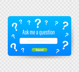 Poster - Ask me a question User interface design. Vector stock illustration.