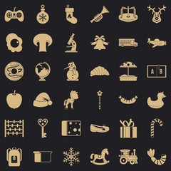 Poster - Experienced nanny icons set. Simple set of 36 experienced nanny vector icons for web for any design