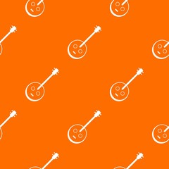 Poster - African guitar pattern vector orange for any web design best