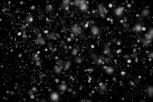 The Texture Of White Snow During A Snowfall