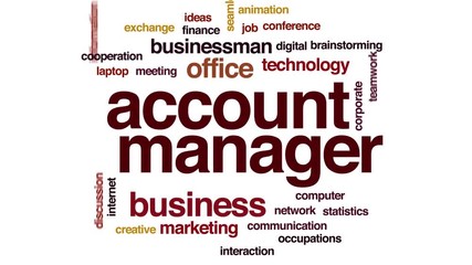 Sticker - Account manager animated word cloud, text design animation. Kinetic typography.