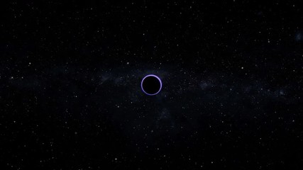 Wall Mural - Black hole in outer space fictional animation, end of time in space travel. Contains public domain image by Nasa