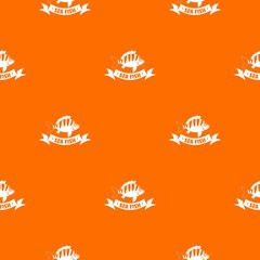 Wall Mural - Sea fish pattern vector orange for any web design best