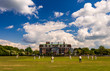 Cricket on a village green in the New Forest, Hampshire