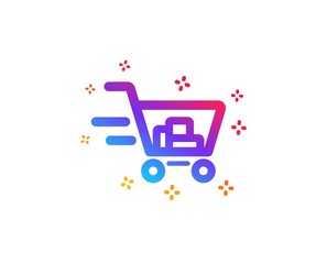 Aufkleber - Delivery Service icon. Shopping cart sign. Express Online buying. Supermarket basket symbol. Dynamic shapes. Gradient design shopping cart icon. Classic style. Vector