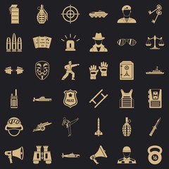 Poster - Officer icons set. Simple set of 36 officer vector icons for web for any design