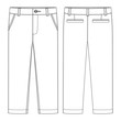 Male pants. KIds trousers design template. Technical sketch of pants.