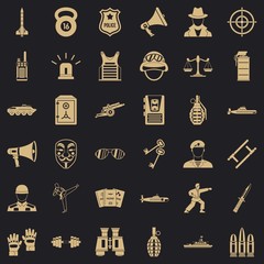 Poster - Police officer icons set. Simple set of 36 police officer vector icons for web for any design