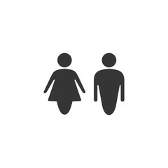 Poster - gender black icon vector on white background editable. Male and Female gender symbol monochrome. Man Woman sign. 