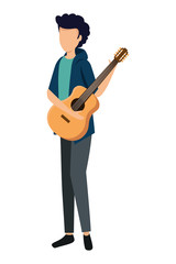 Sticker - young man playing guitar instrument