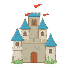 Canvas Print - Isolated castle with pennants design vector illustration