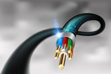 High-power Cable In The Future. Vector Realistic File.