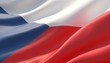 Waved highly detailed close-up flag of Czech Republic. 3D illustration.