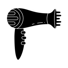 Sticker - Black and white hair dryer with diffuser nozzle