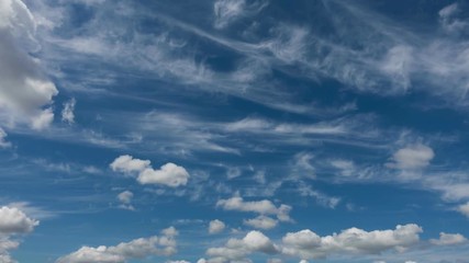 Wall Mural - Movement of beautiful clouds against blue sky.
