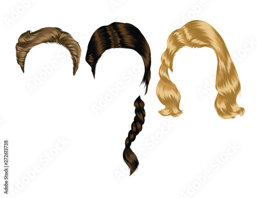 Color Vector Illustration Of Women S Hairstyles From Hair Of