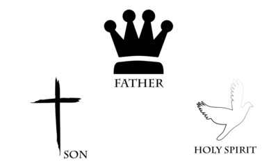 Holy Trinity Sunday, typography for print or use as poster, card, flyer or T shirt