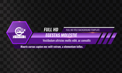 Wall Mural - Unique Video headline title or lower third template. Vector illustration - Purple color
