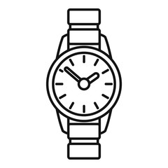 Poster - hand watch icon. outline hand watch vector icon for web design isolated on white background