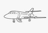 Fototapeta  - Private jet vector icon. Business jet illustration