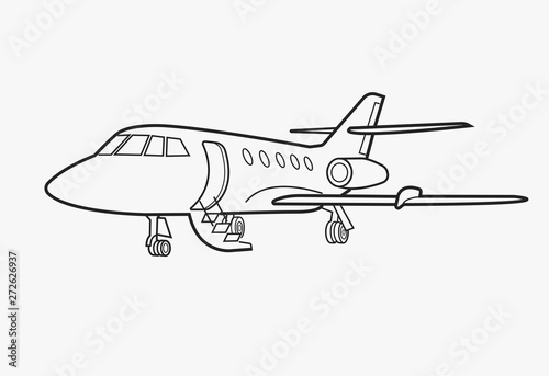 Fotomural Private jet vector icon. Business jet illustration