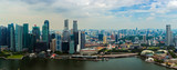Fototapeta Miasto - Singapore, 25 April 2019, Bbusiness district panorama over Marina Bay