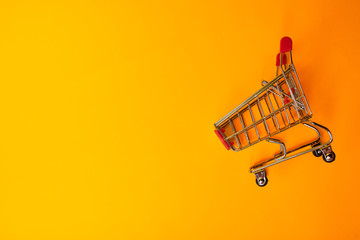 shopping cart on black background