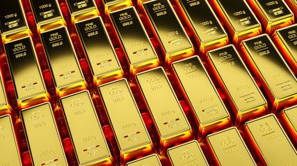 Gold bar close up shot. wealth business success concept..