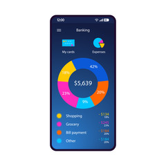 Banking smartphone interface vector template