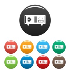 Poster - Electric stabilizer icons set 9 color vector isolated on white for any design