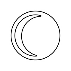 Poster - crescent moon icon. Element of Whether for mobile concept and web apps icon. Outline, thin line icon for website design and development, app development