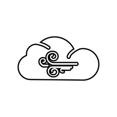 Aufkleber - cloudy and the wind icon. Element of Whether for mobile concept and web apps icon. Outline, thin line icon for website design and development, app development