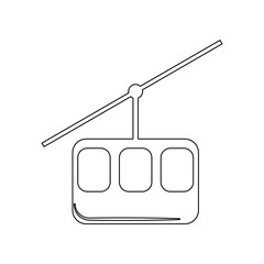 Poster - ski cable lift for ski and winter sports icon. element of winter for mobile concept and web apps ico