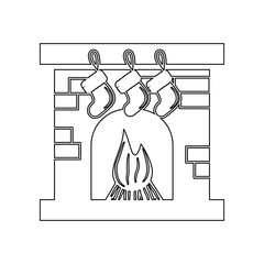 Poster - socks by fireplace icon. Element of Winter for mobile concept and web apps icon. Outline, thin line icon for website design and development, app development