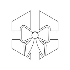Poster - gift box icon. Element of Winter for mobile concept and web apps icon. Outline, thin line icon for website design and development, app development