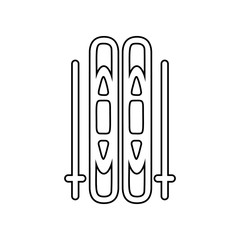 Poster - skis and a sticks icon. element of winter for mobile concept and web apps icon. outline, thin line i