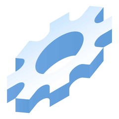 Poster - Gear icon. Isometric of gear vector icon for web design isolated on white background