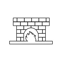 Poster - socks by fireplace icon. Element of winter for mobile concept and web apps icon. Outline, thin line icon for website design and development, app development