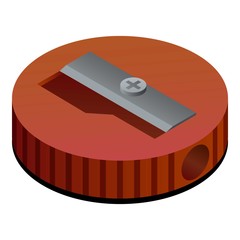 Poster - Round sharpener icon. Isometric of round sharpener vector icon for web design isolated on white background