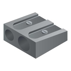 Poster - Double metal sharpener icon. Isometric of double metal sharpener vector icon for web design isolated on white background
