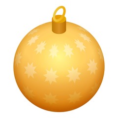 Poster - Golden tree toy ball icon. Isometric of golden tree toy ball vector icon for web design isolated on white background